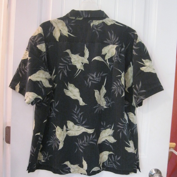 Profilo Men's Button Front Tropical Shirt LG Black - Picture 5 of 5